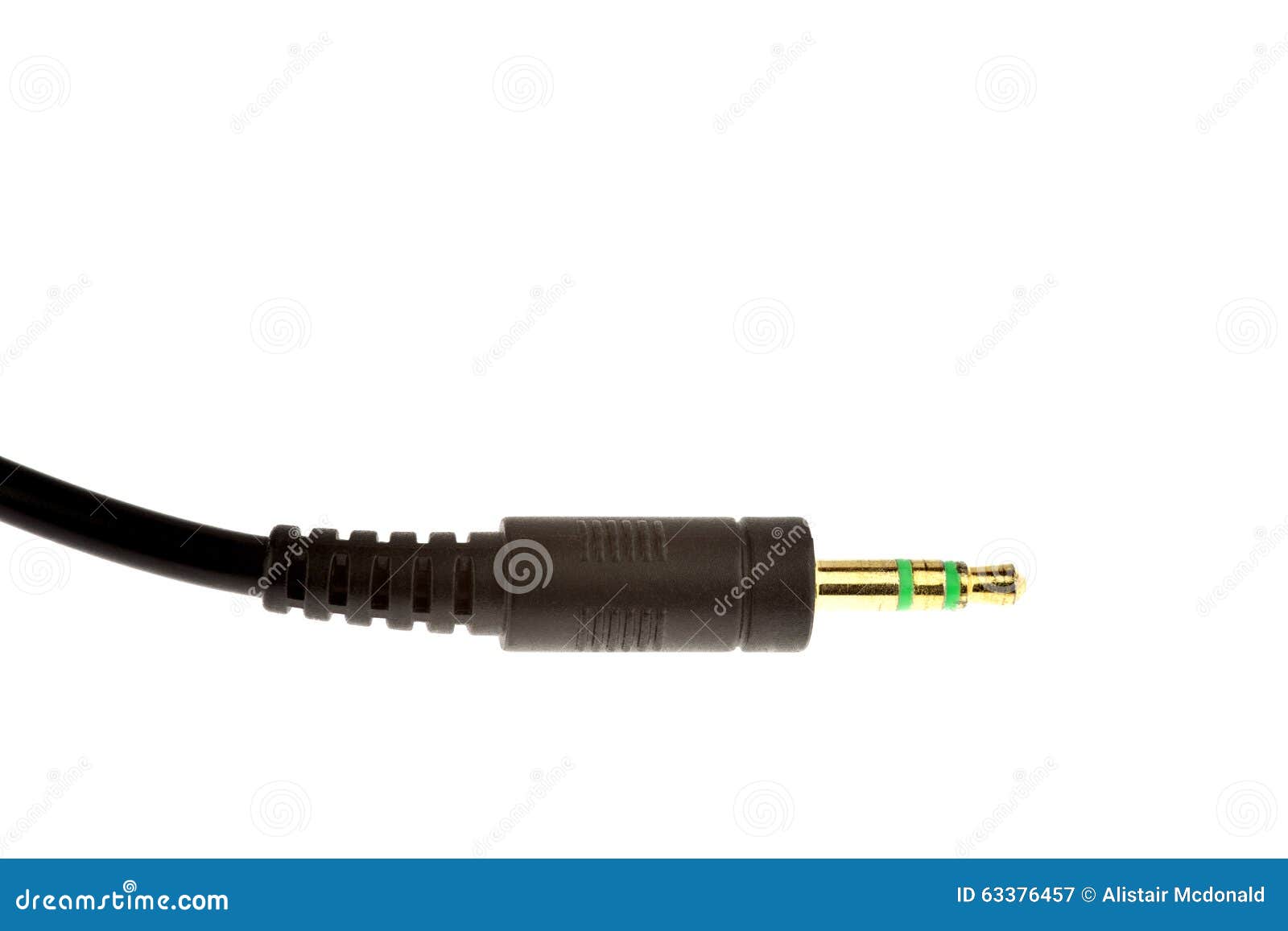 Jack Plug and Cable Isolated on White Stock Image Image of plug