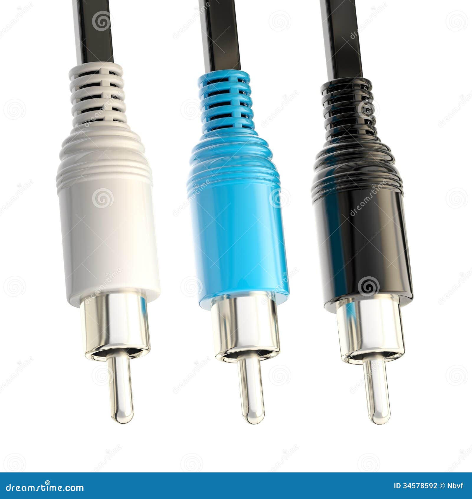 Jack Plug Sound or Tv Glossy Wire Isolated Stock Illustration