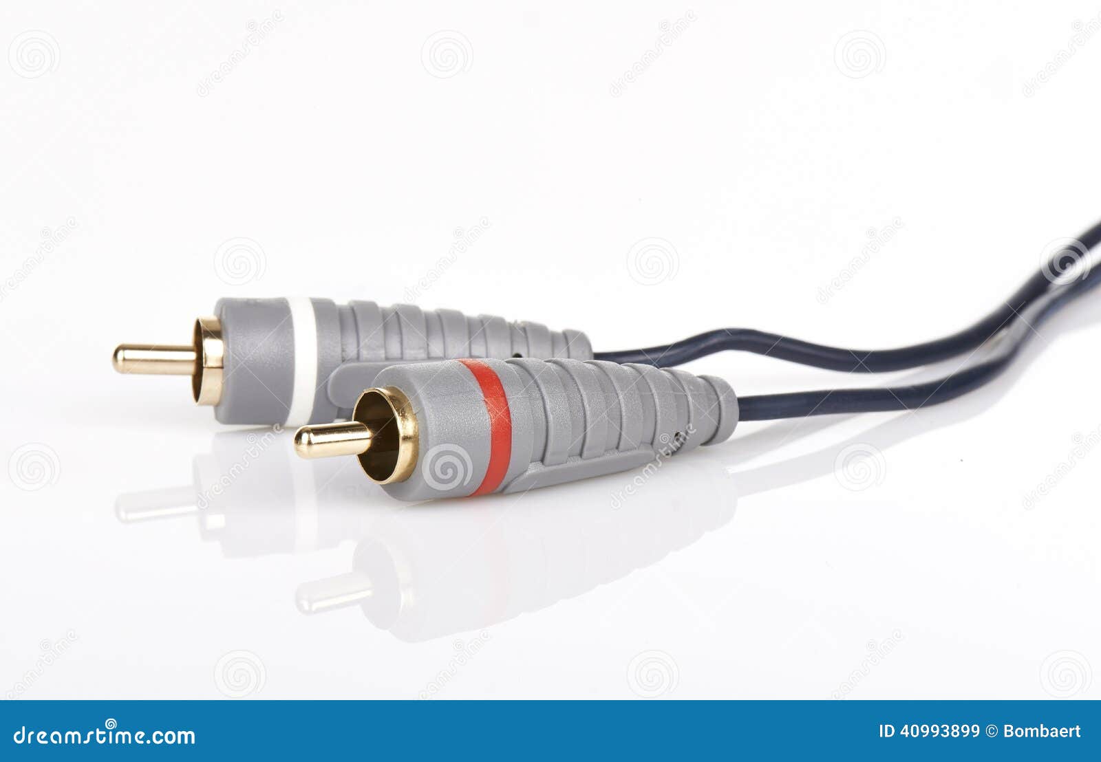 Jack Plug Sound or Tv Glossy Wire Isolated on White Stock Image Image