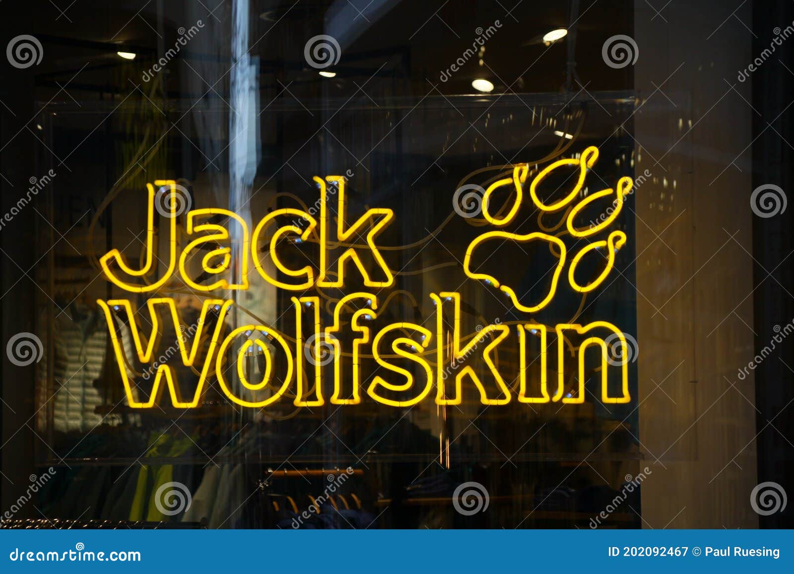 Jack Wolfskin Company, Logo in the Shopping Street of Paderborn, North ...