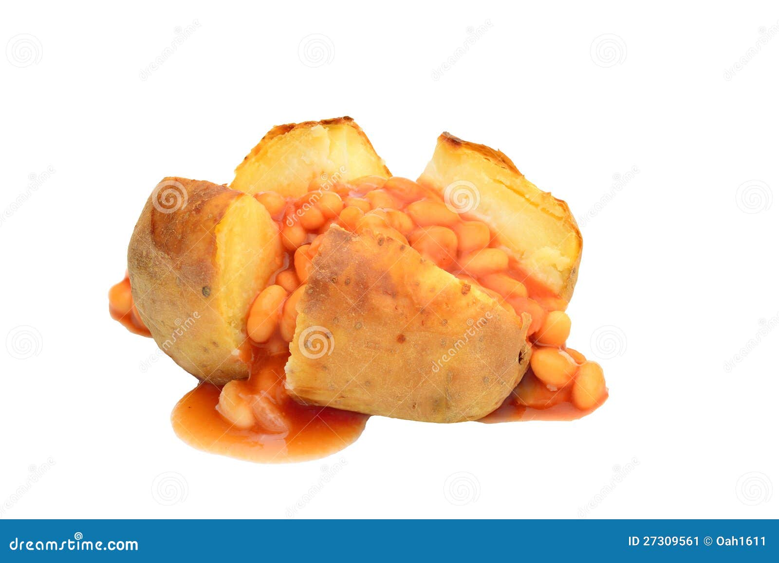 Jacket Potato with Baked Beans Stock Image Image of filled, oven