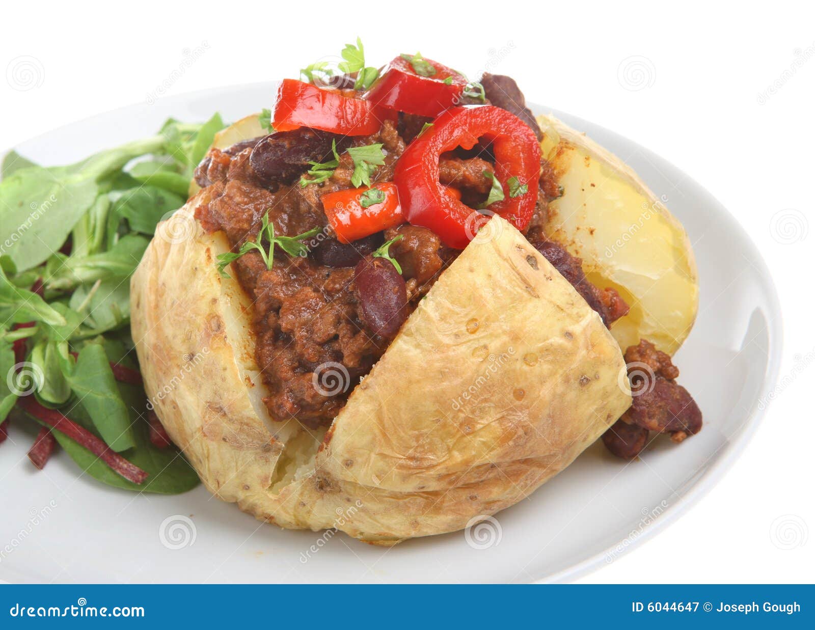 Jacket Potato with Chilli stock image. Image of jacket 6044647
