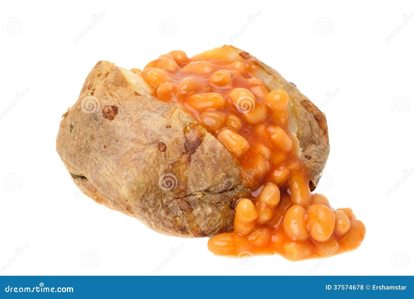 Jacket Potato Filled with Baked Beans Stock Photo Image of background