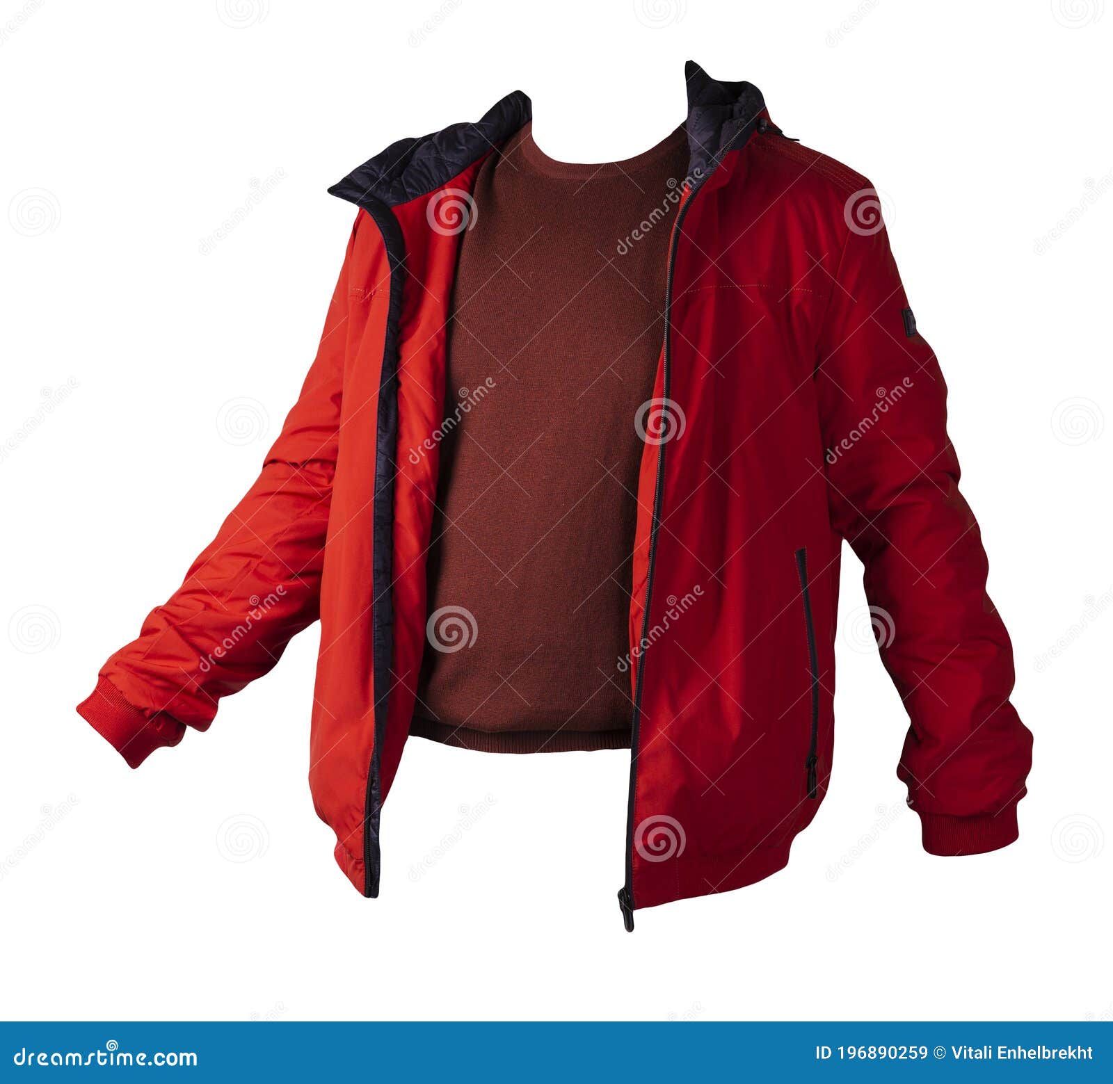 Jacket and Sweater Isolated on White Background Stock Image - Image of ...