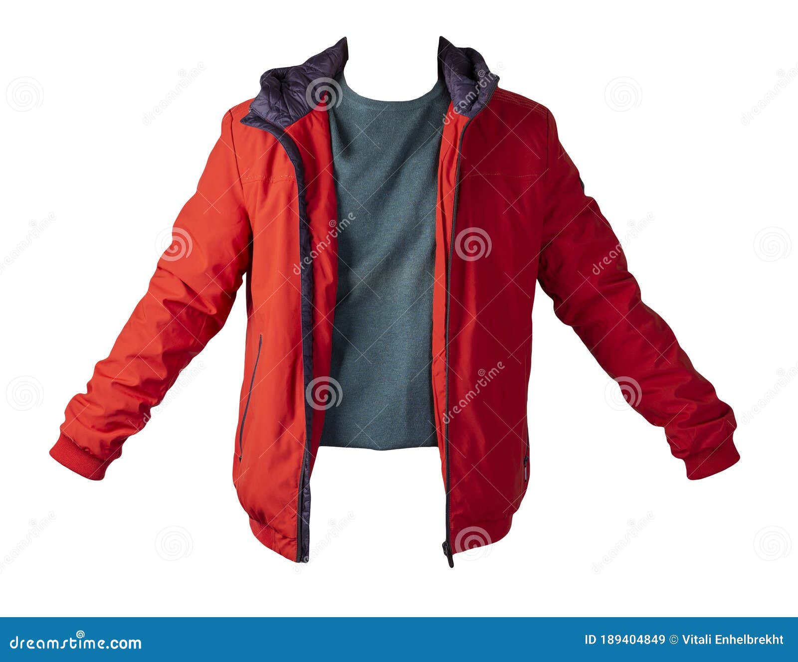 Jacket and Sweater Isolated on White Background Stock Image - Image of ...