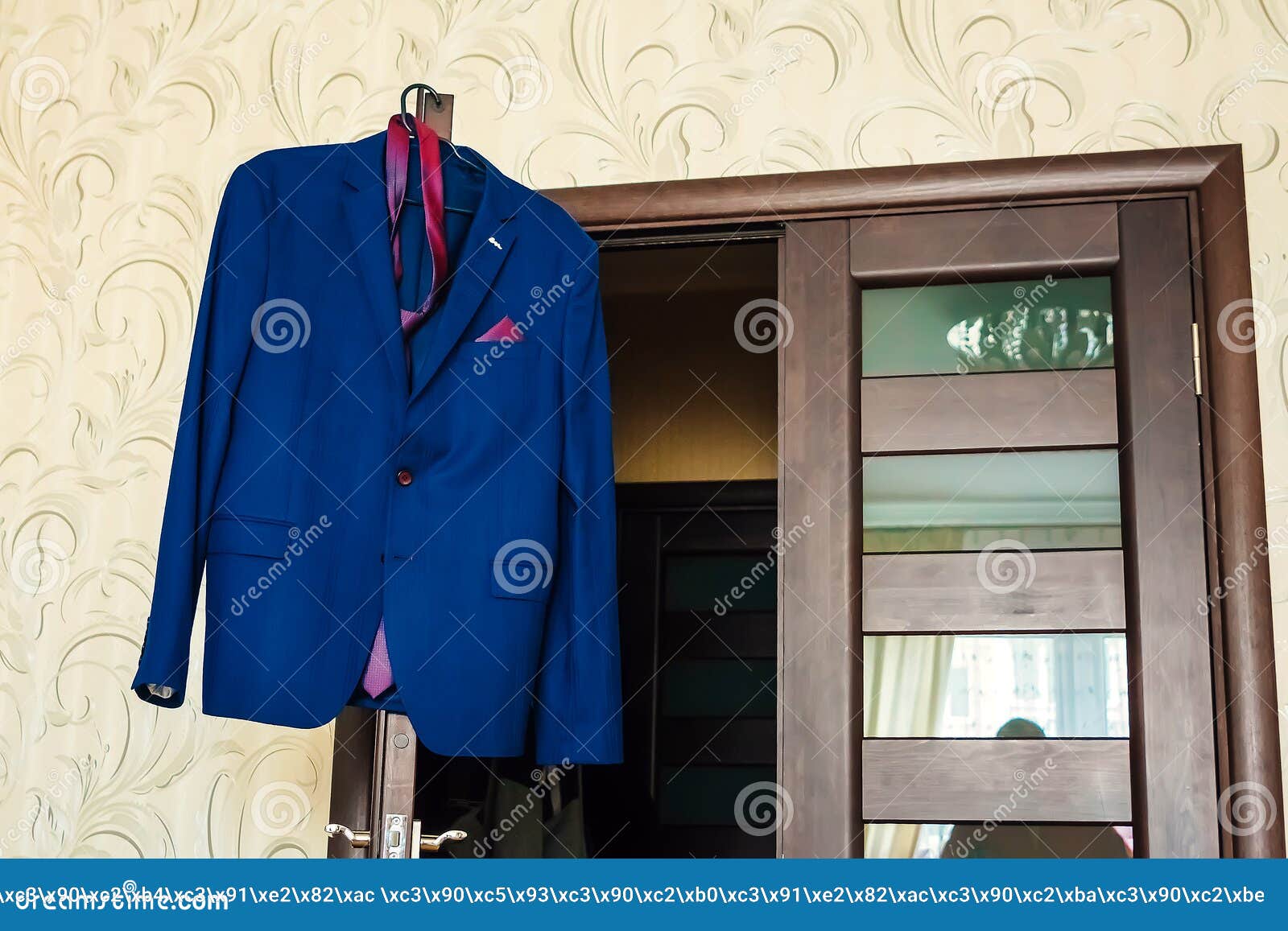 Jacket, Tie and Shirt Hanging Stock Image - Image of apartment, adult ...