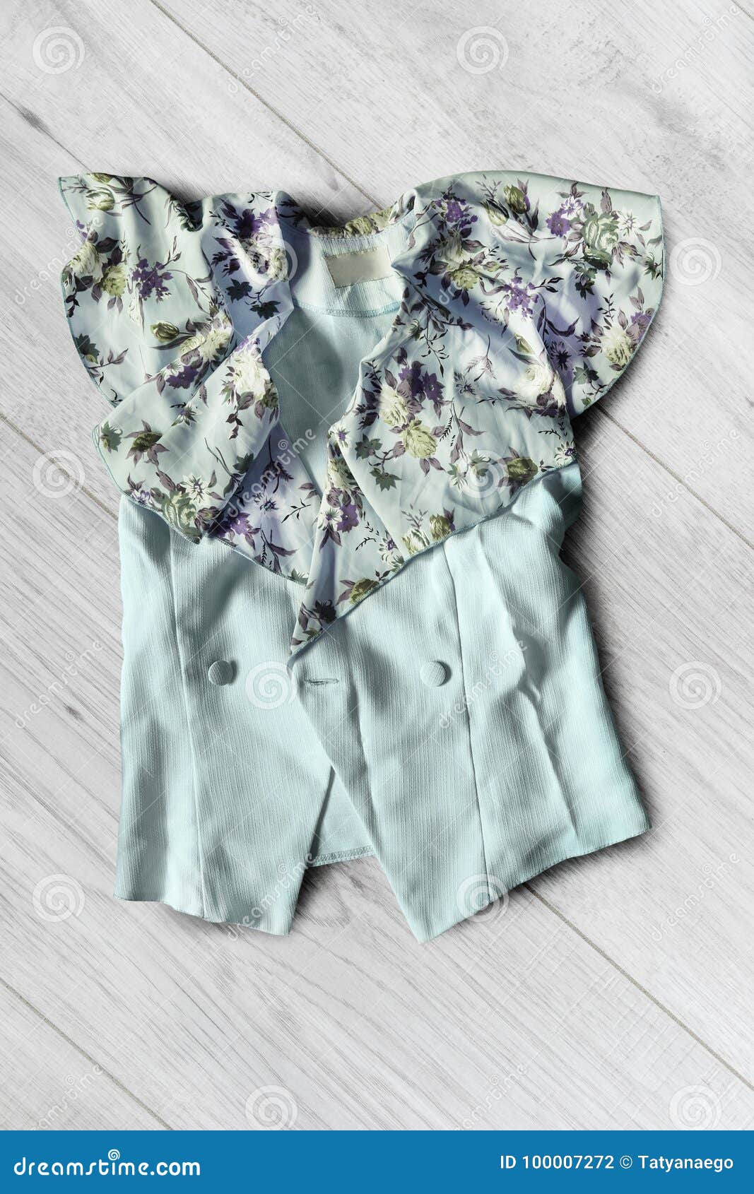 Jacket on Wooden Background Stock Photo - Image of gray, collar: 100007272