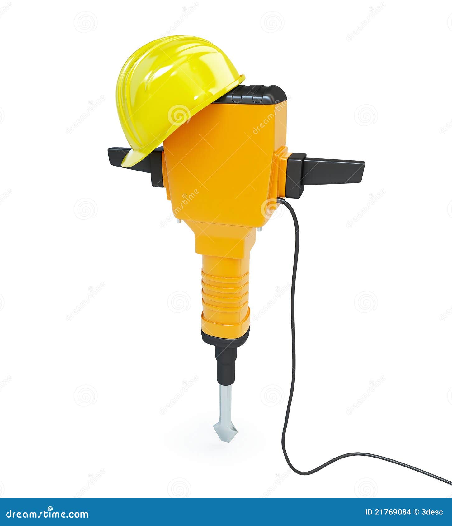 Jackhammer Construction Helmet Stock Illustration Illustration of