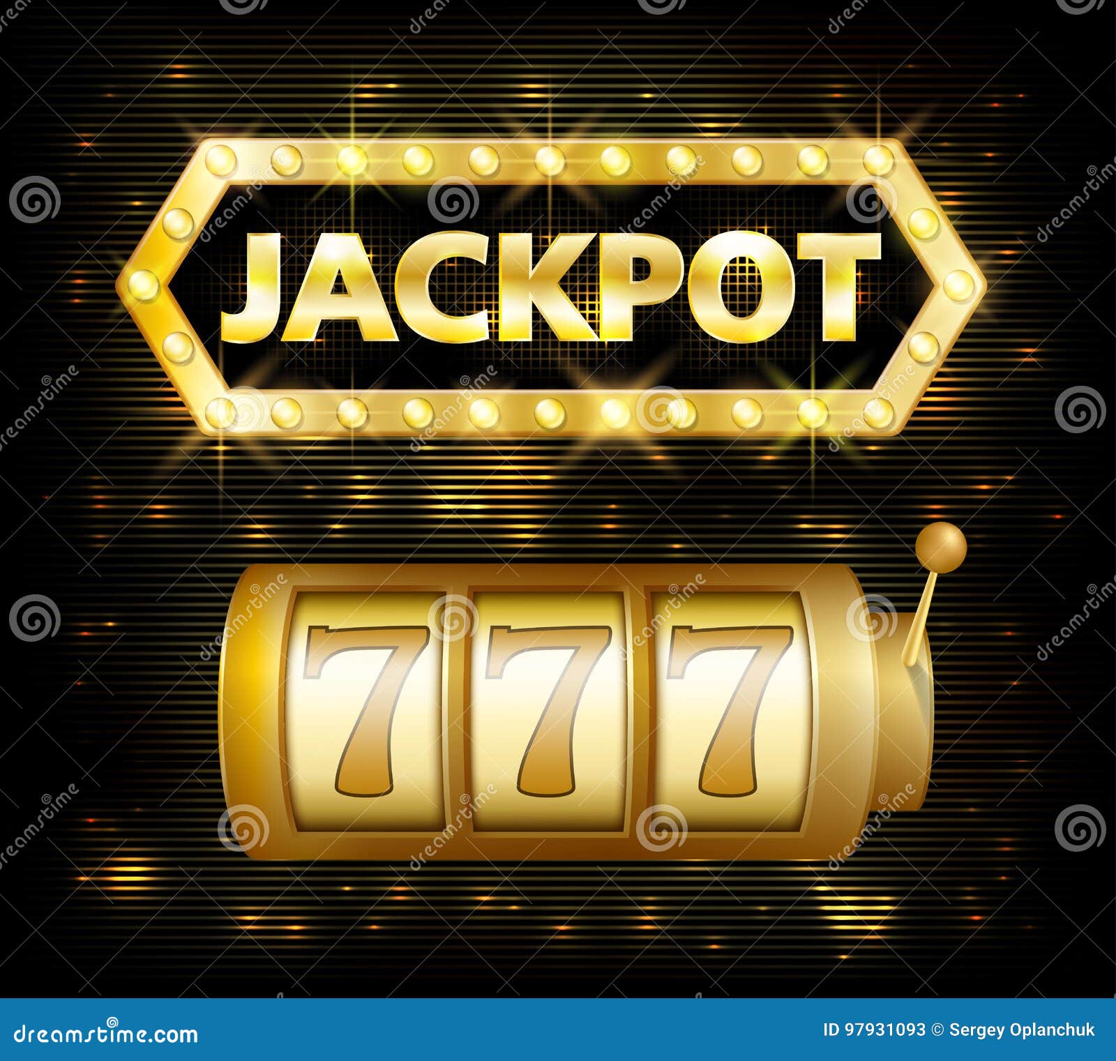 jackpot casino lotto label background sign. casino jackpot 777 gamble winner with text shining  on white