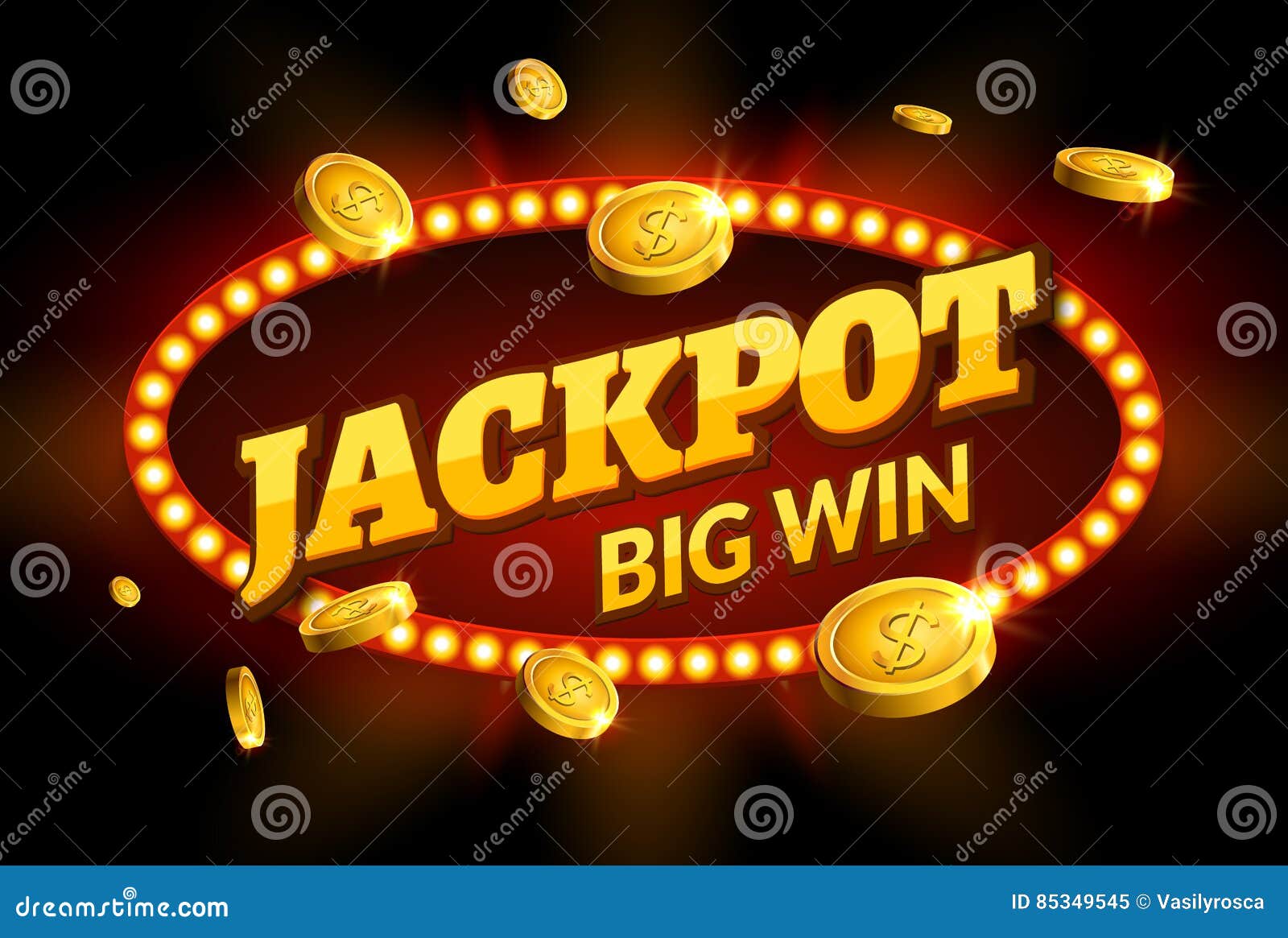 jackpot gambling retro banner sign decoration. big win billboard for casino. winner sign lucky  template with coins money