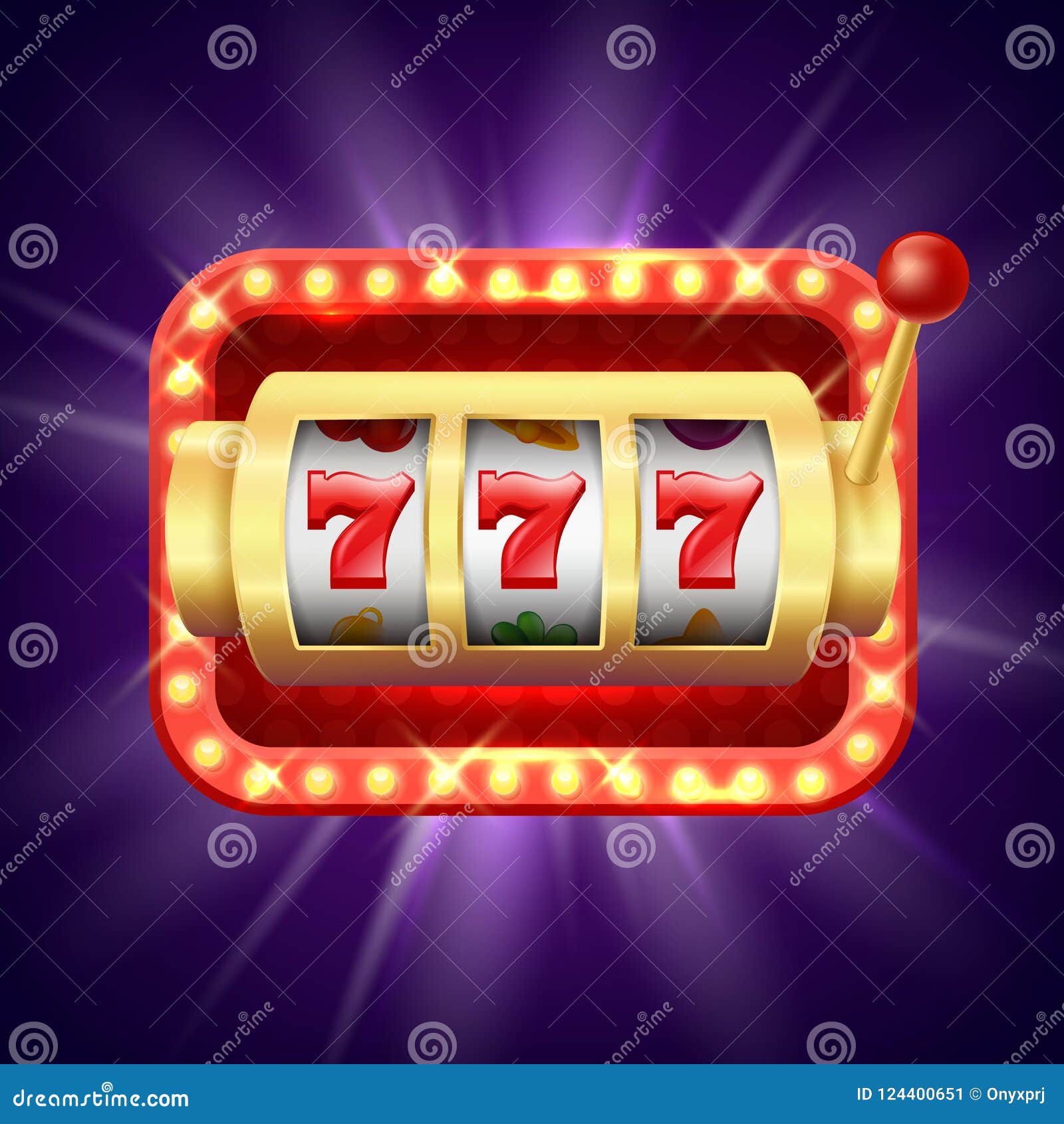 Jackpot at Slot Machine. Vector Realistic Background Stock Vector ...
