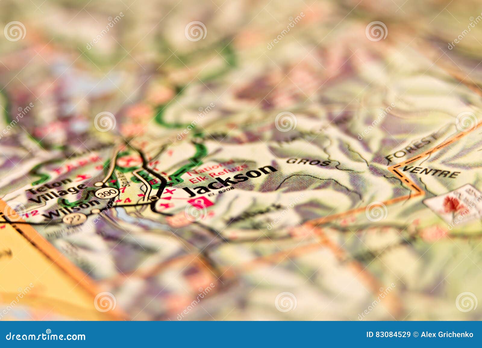 Jackson Wyoming Usa Area Map Stock Image