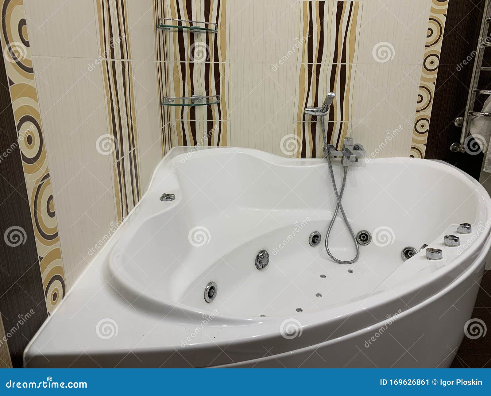 Jacuzzi at Home in the Bathroom Stock Image Image of floor, domestic