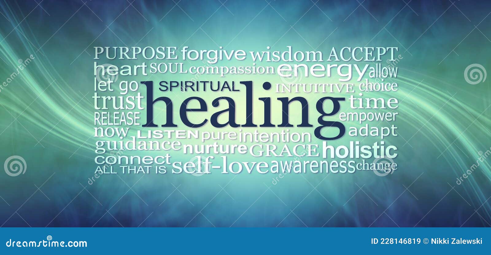 spiritual healing words wall art banner