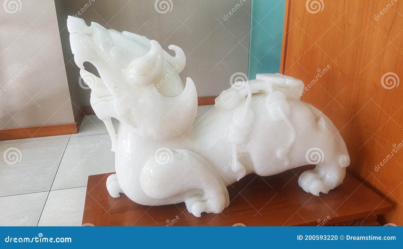 A jade lion statue stock photo. Image of lion, statue 200593220