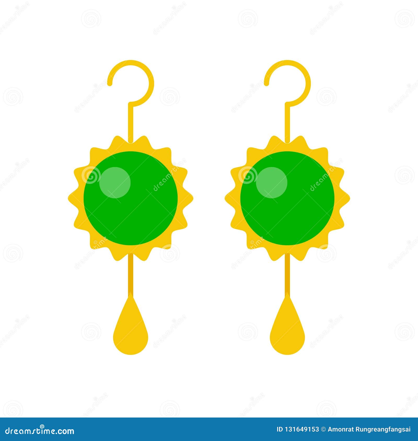 Jade Stone or Emerald Drop Earring, Jewelry Related Icon, Flat Design ...