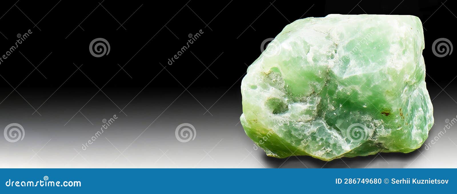 Jadeite is Rare Precious Natural Geological Stone on Gradient
