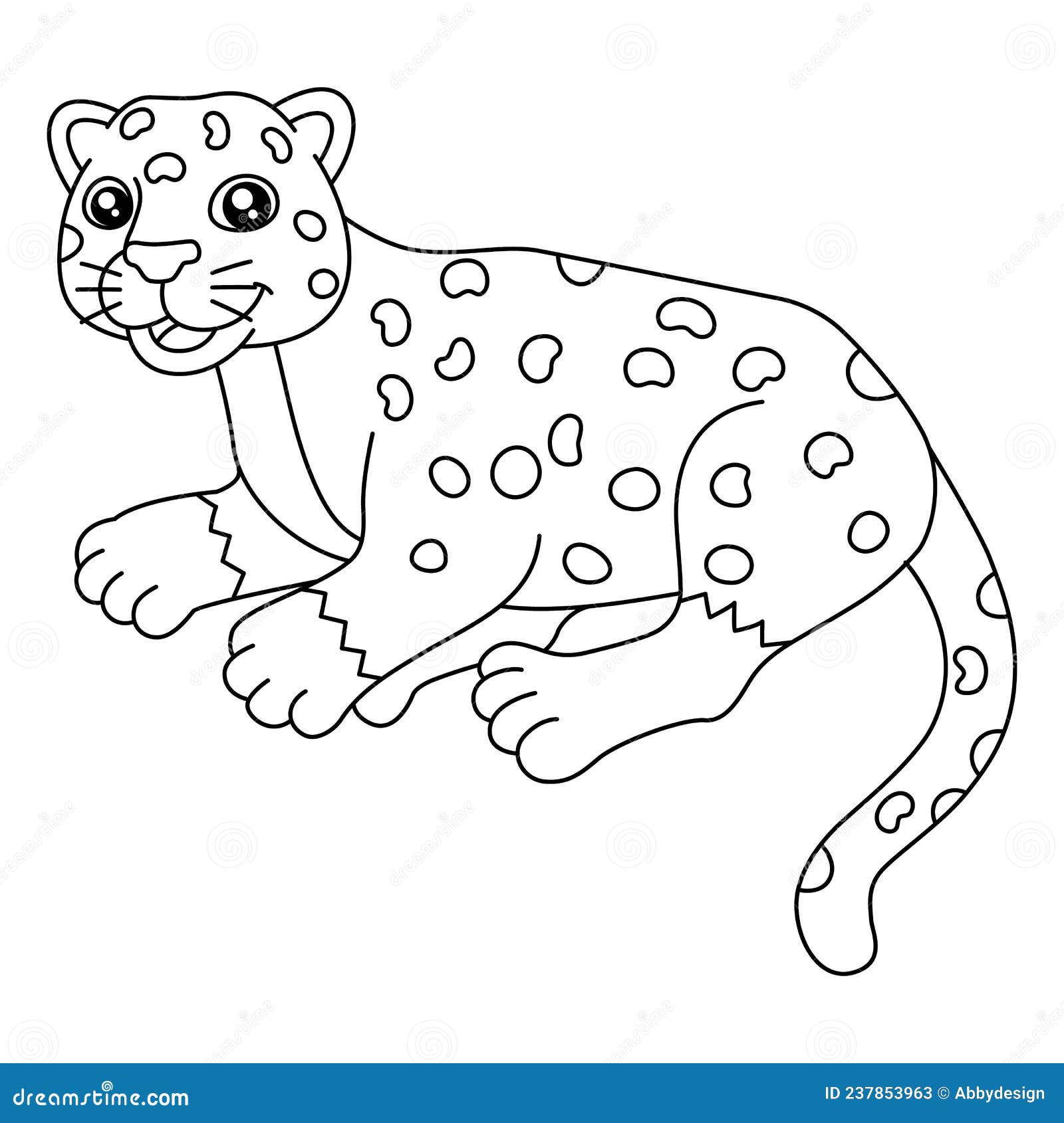 Jaguar Coloring Page Isolated for Kids Stock Vector - Illustration of ...