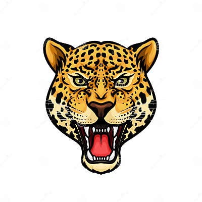 Jaguar Head Isolated Cartoon Mascot Design Stock Vector - Illustration ...