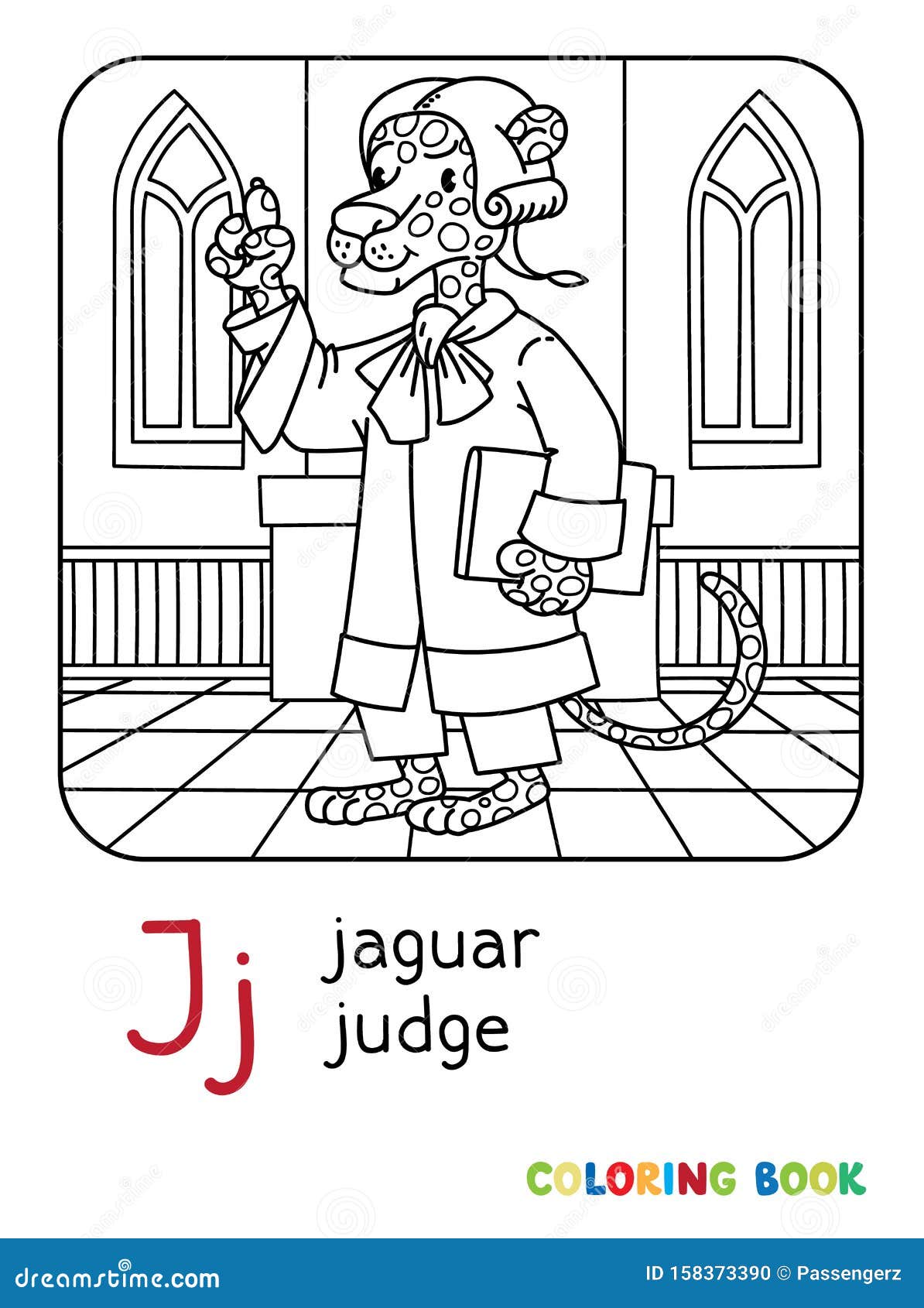 jaguar judge abc coloring book alphabet j