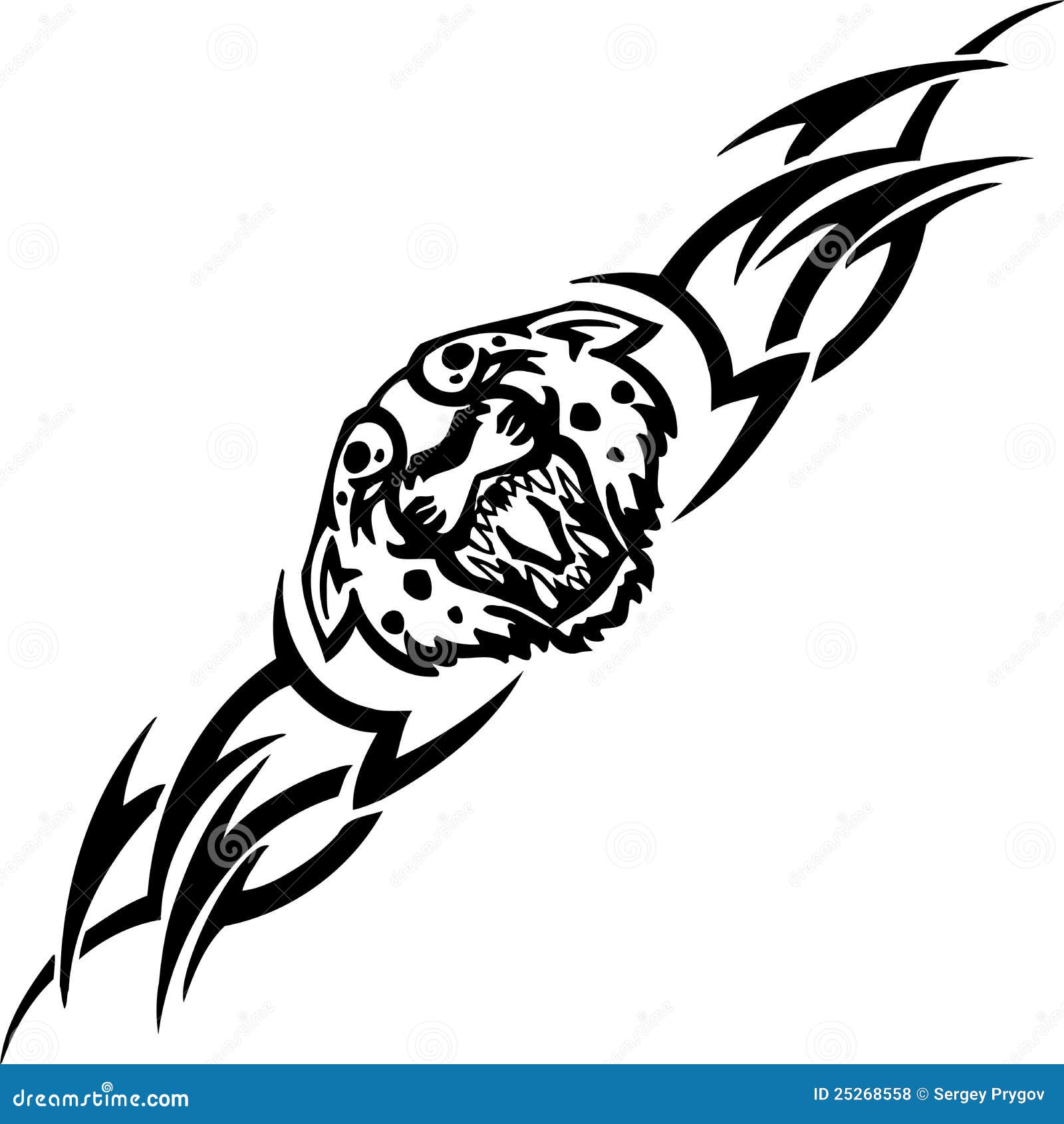 Jaguar and Tribals - Vector Illustration. Stock Vector - Illustration