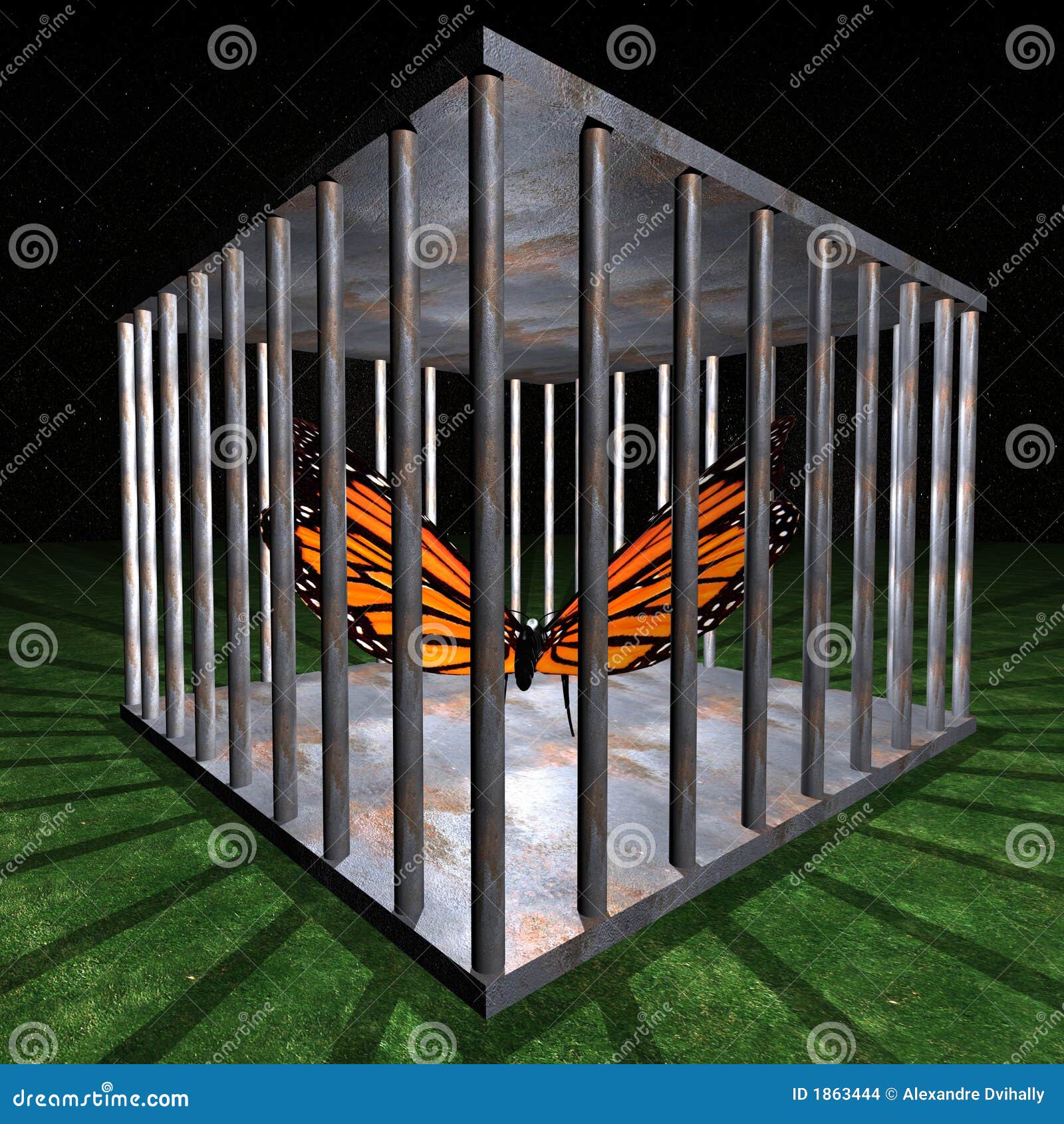 Jail Prison For One Butterfly Stock Images Image 1863444