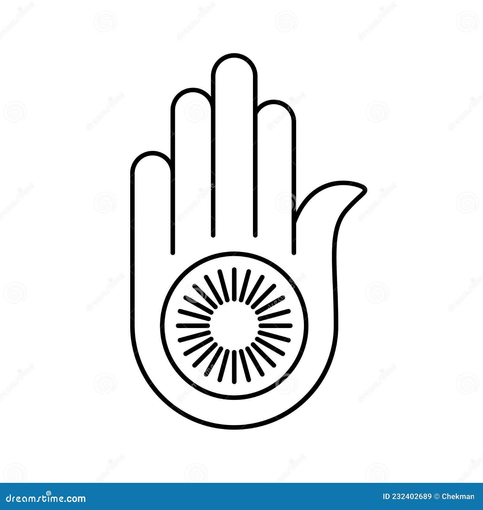 jainism linear icon. religious  of jainism or jain dharma. ahimsa icon