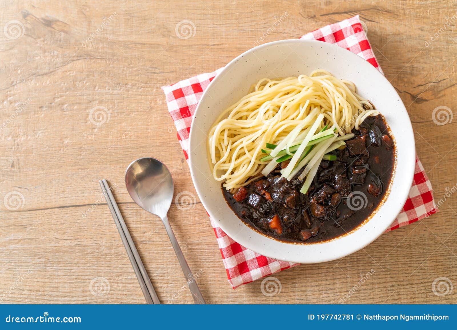 jajangmyeon or jjajangmyeon is korean noodle with black sauce