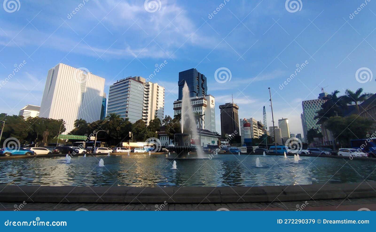 Jakarta at Afternoon with Fountain Editorial Stock Image Image of