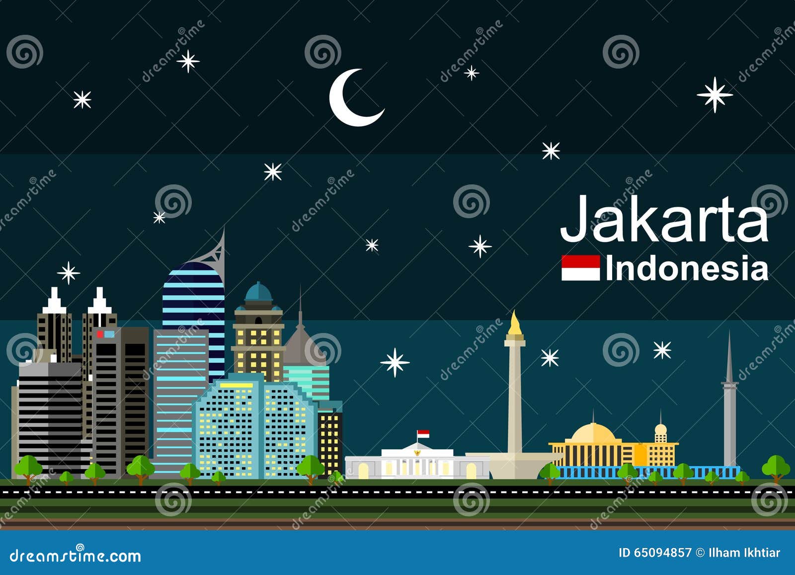 jakarta cityscape at night
