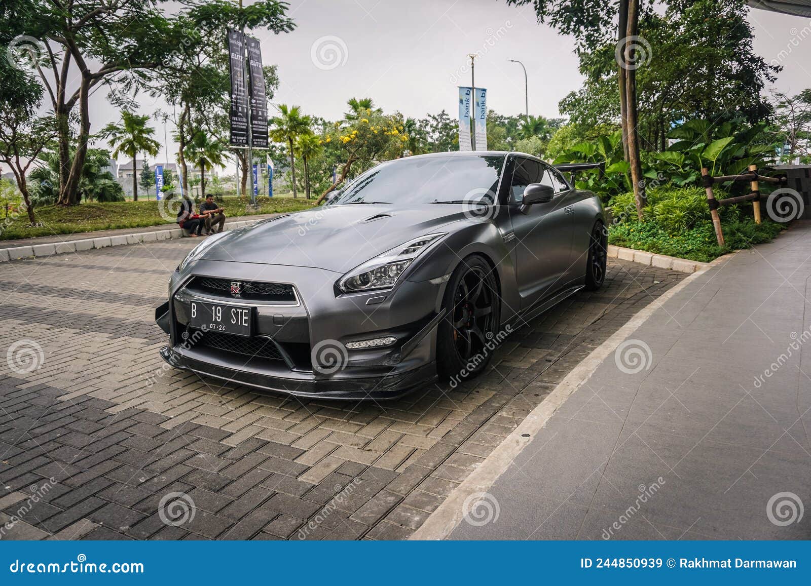 Parking Garage Nissan Gtr R Car That Has A Red Engine And Is