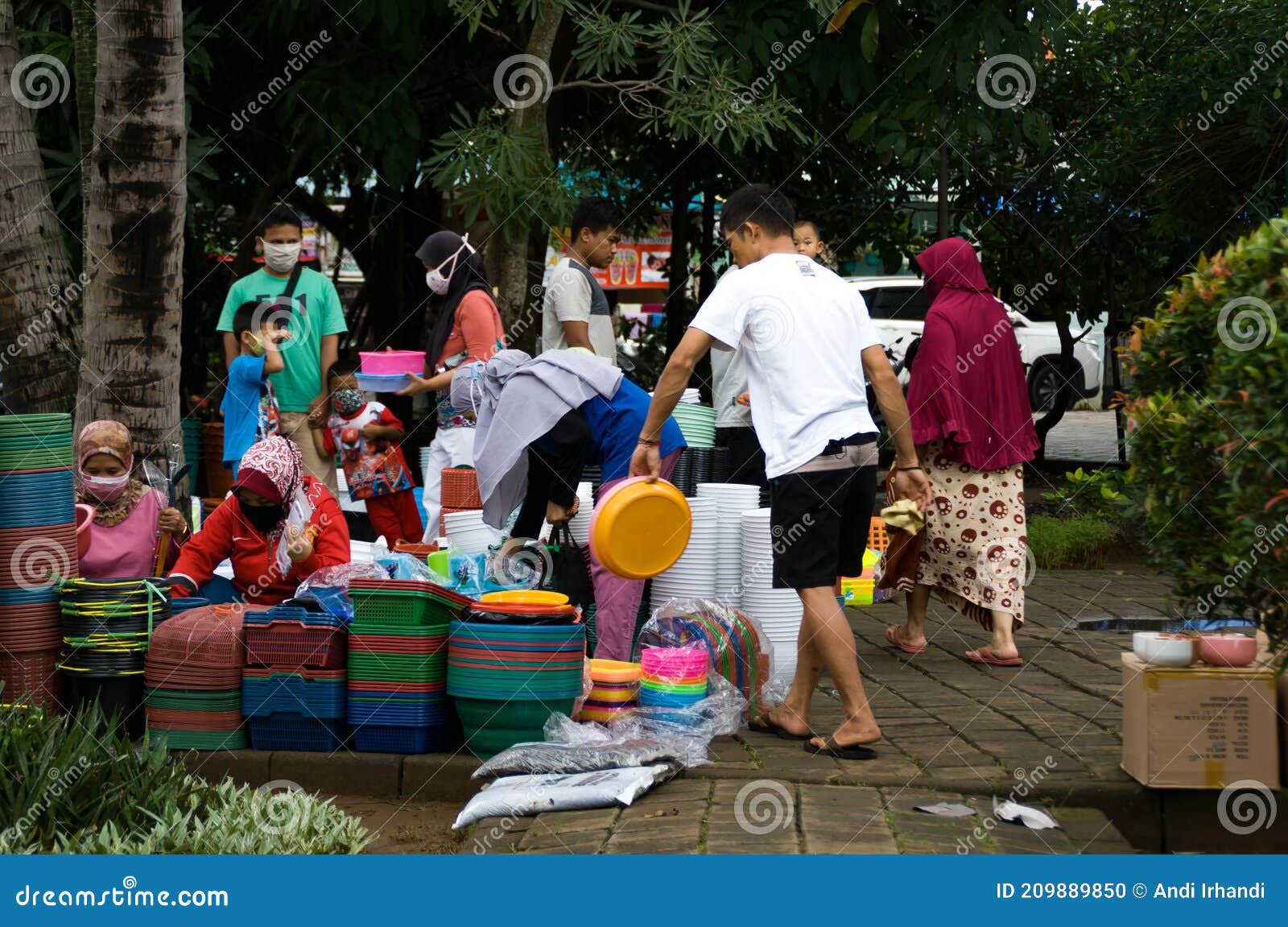 Jakarta January 2021 Traditional Market Activity Editorial Image