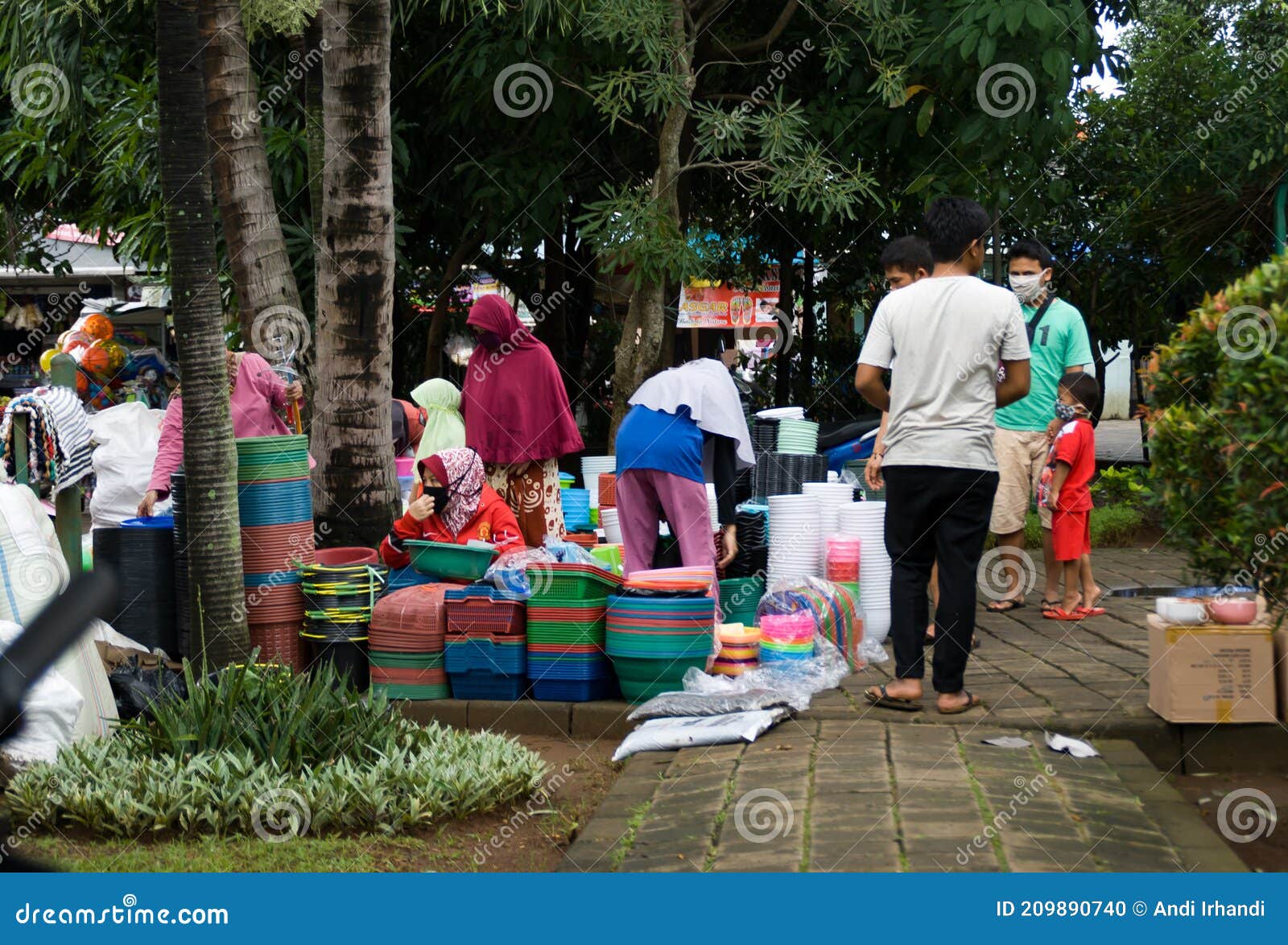 Jakarta January 2021 Traditional Market Activity Editorial Image