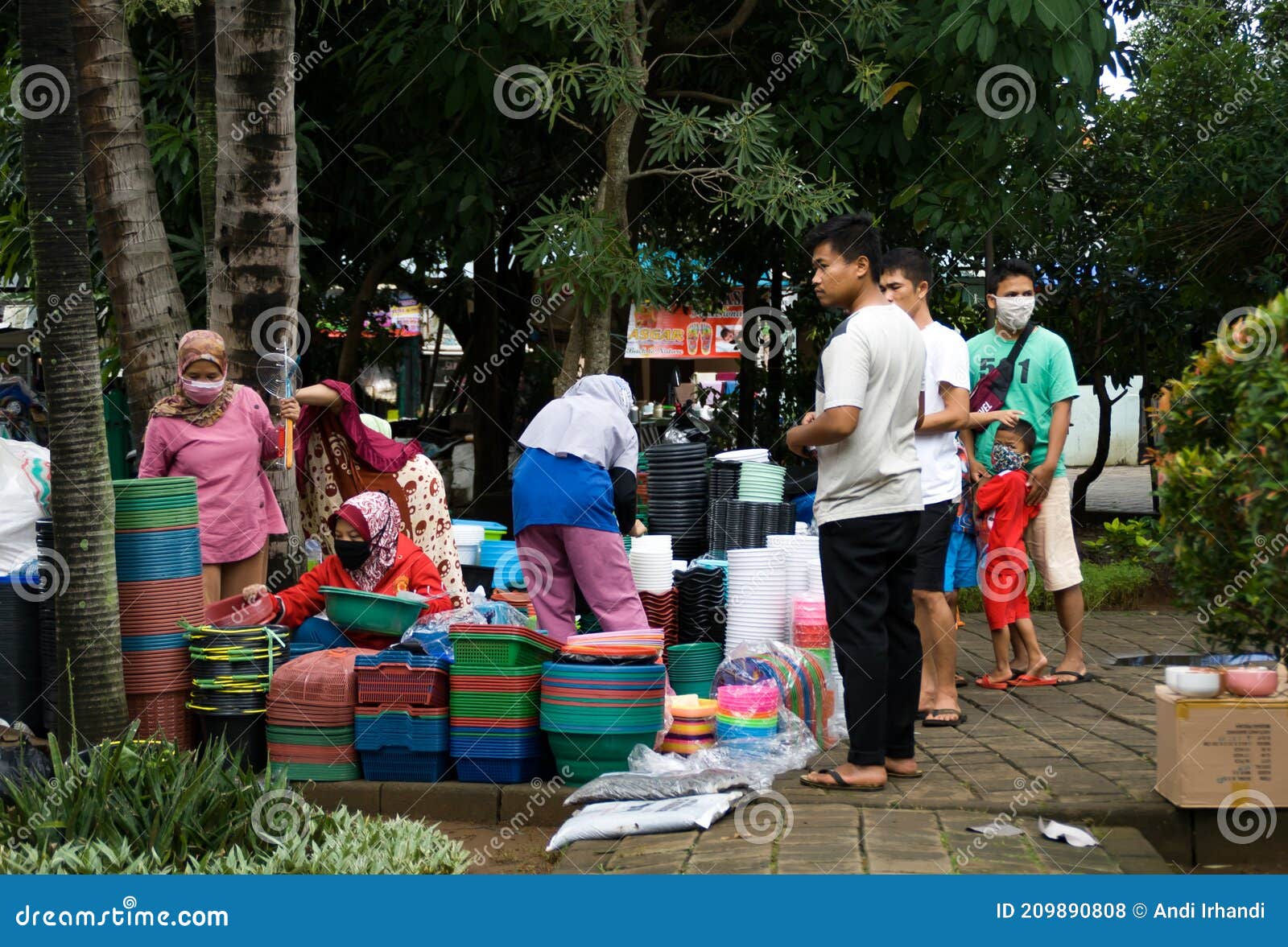 Jakarta January 2021 Traditional Market Activity Editorial Stock
