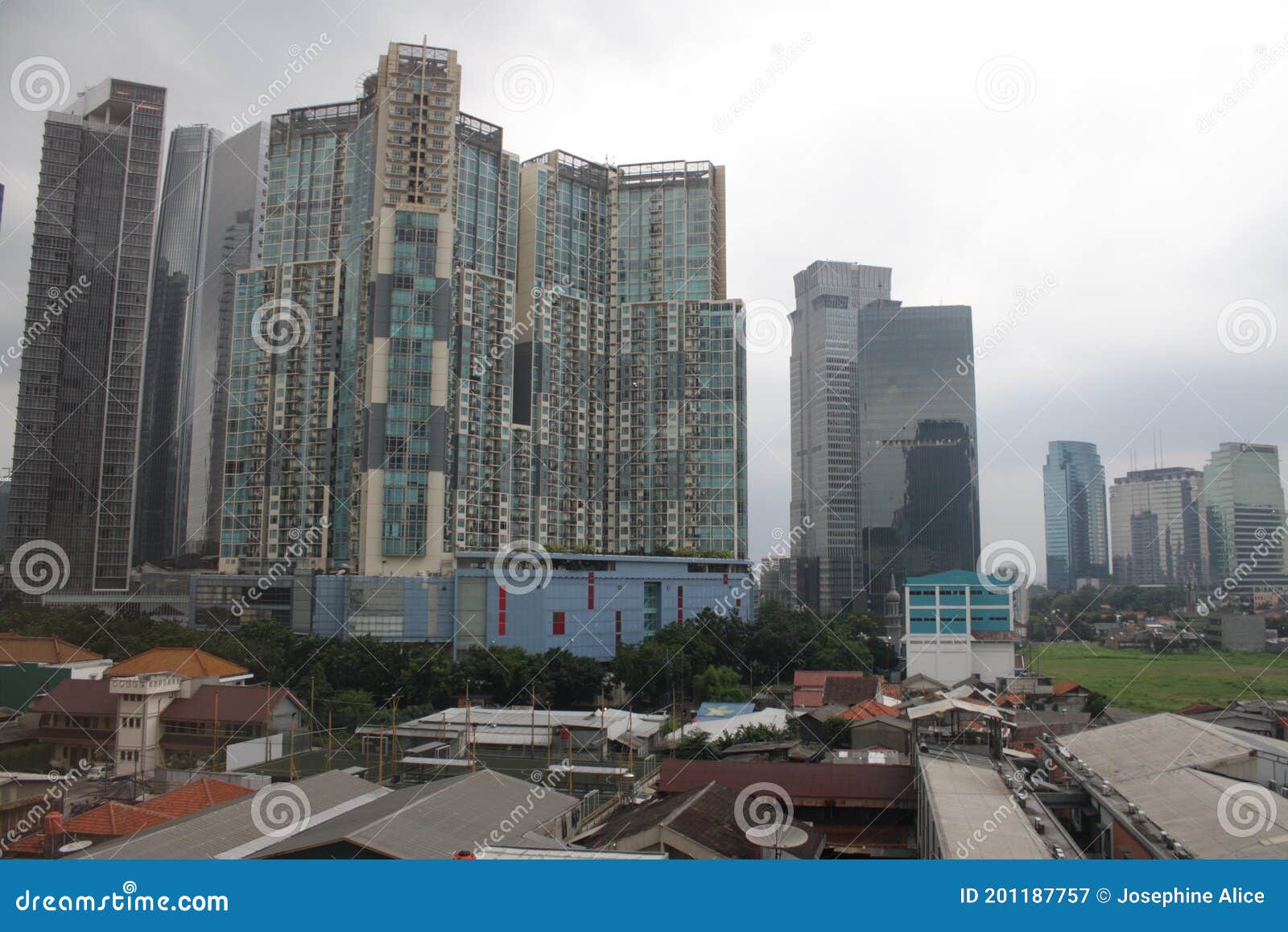 jakarta skyscrappers and houses