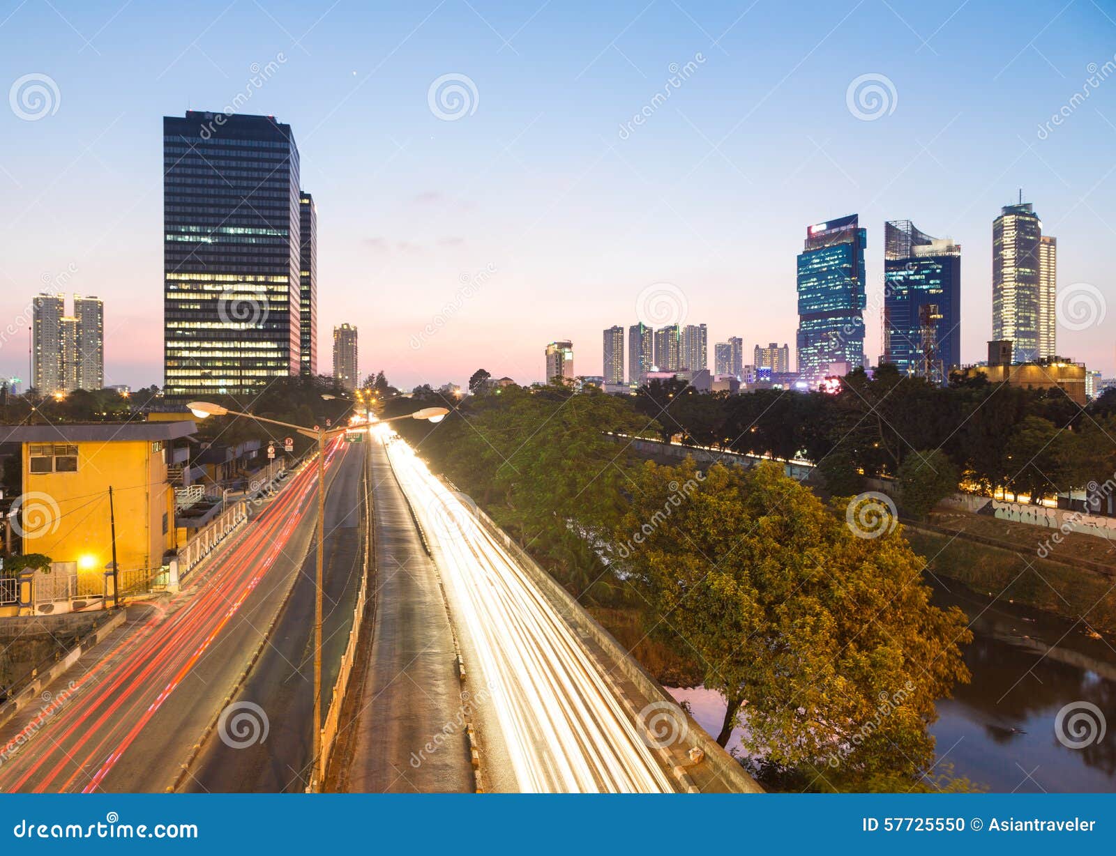 Jakarta sunset rush stock photo. Image of city, downtown - 57725550