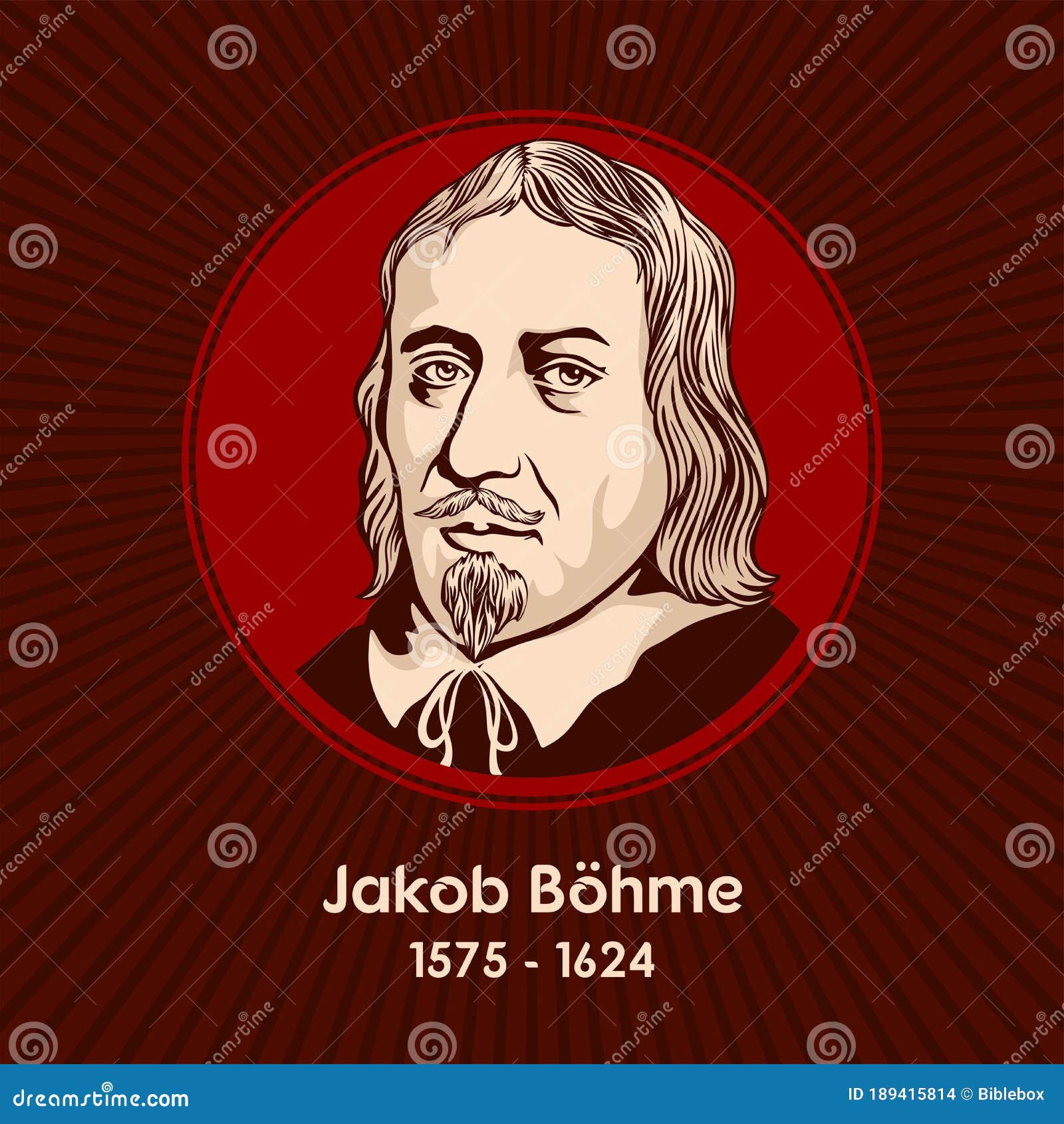 Jakob BÃ¶hme 1575 - 1624 Was a German Philosopher, Christian Mystic, and Lutheran Protestant Theologian Stock Vector - Illustration of major, historical: 189415814