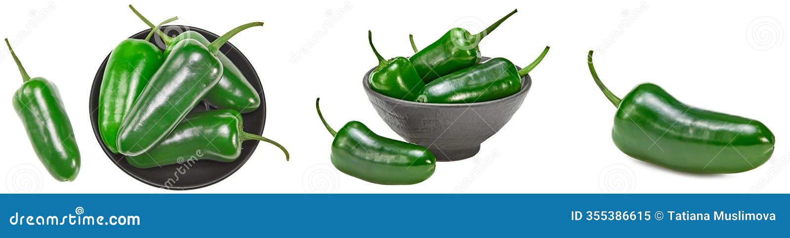 jalapeno chili peppers  on white background capsicum annuum fruits. clipping path