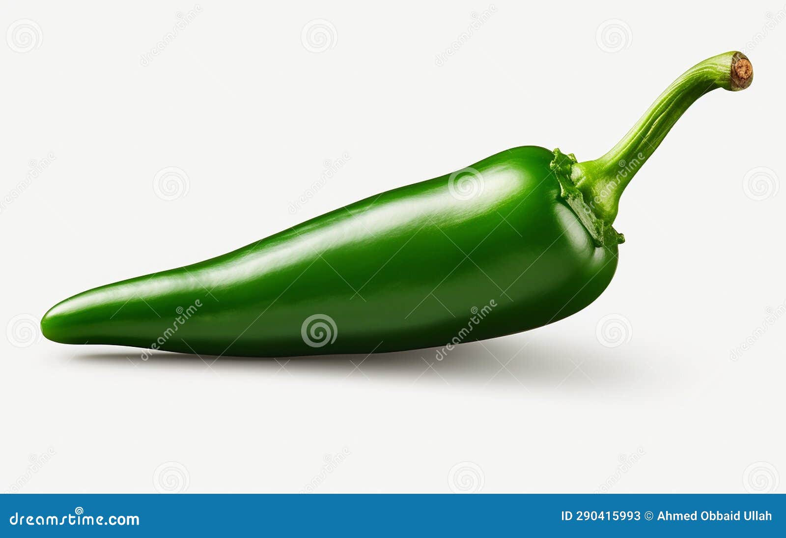 Jalapeno Pepper on a White Background. Generative by Ai Stock