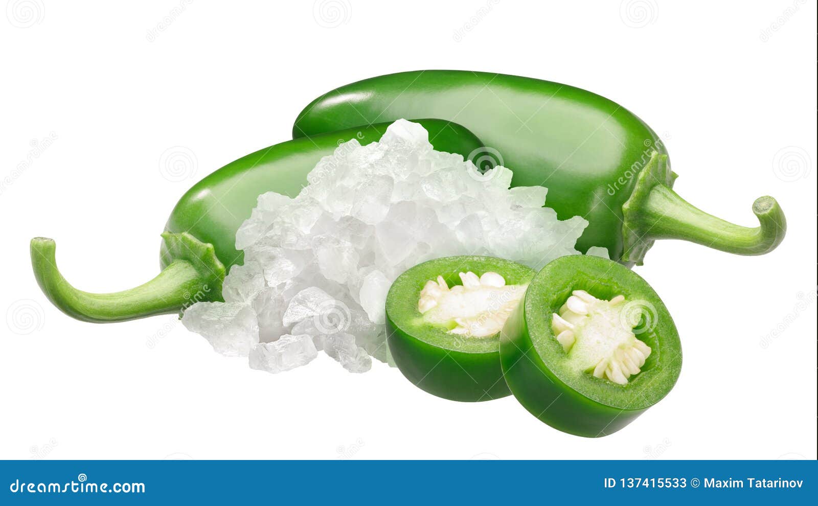 Jalapeno Peppers with Sea Salt, Paths Stock Image Image of pile