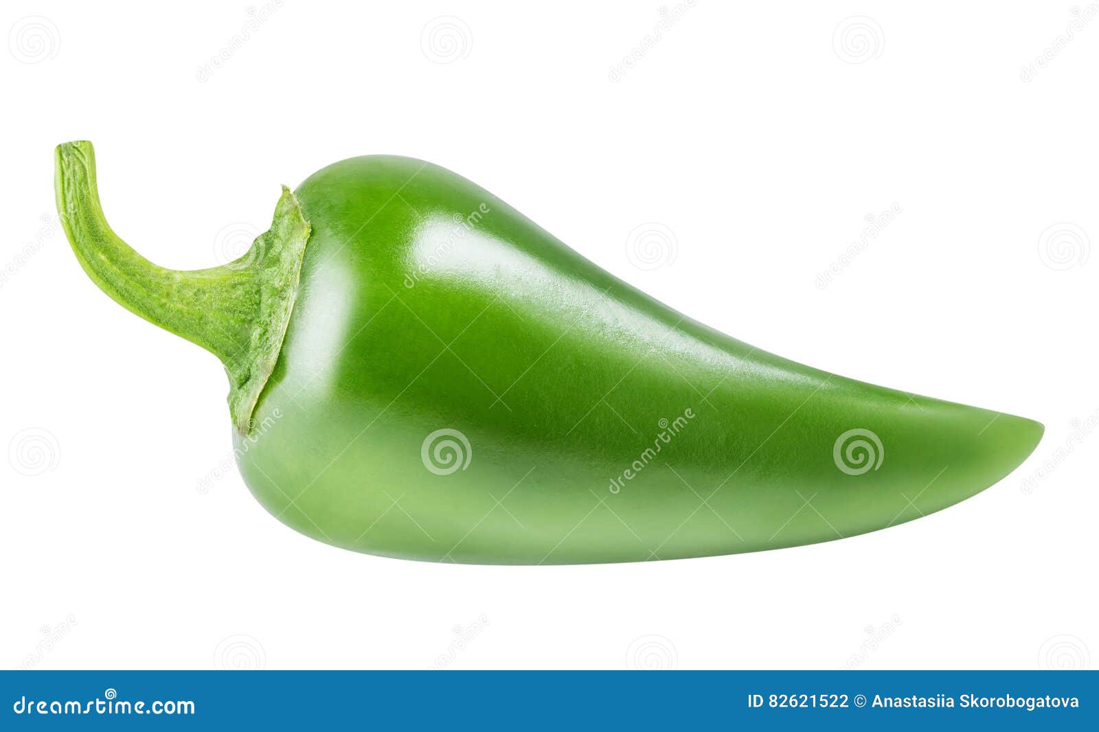 Jalapeno Verde Isolado No Fundo Branco Foto de Stock Imagem de