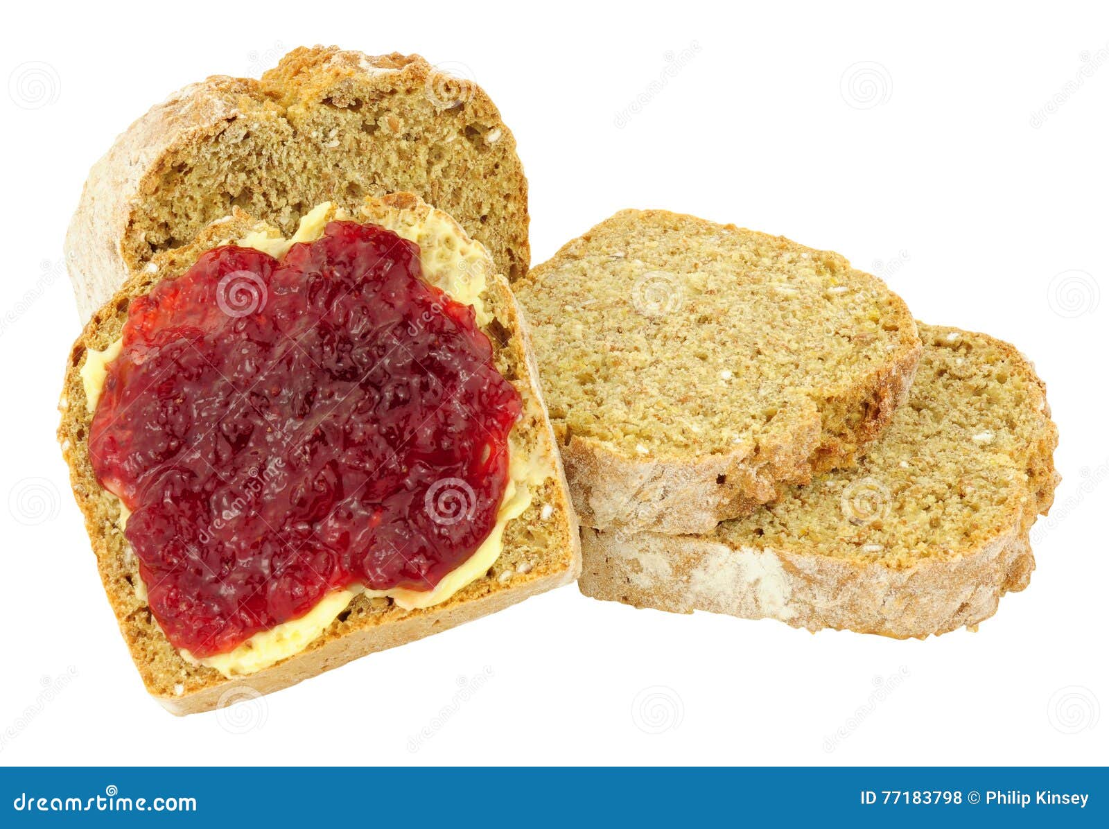 Jam and Buttered Bread stock photo. Image of sugary, buttered 77183798