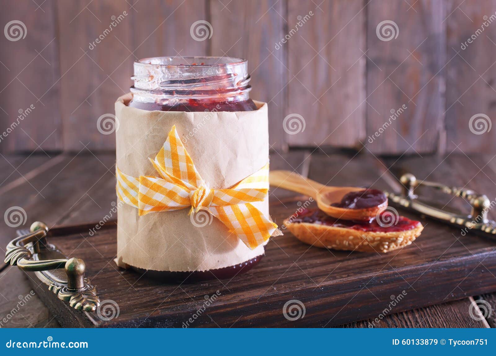 Jam in glass jar stock image. Image of natural, food 60133879