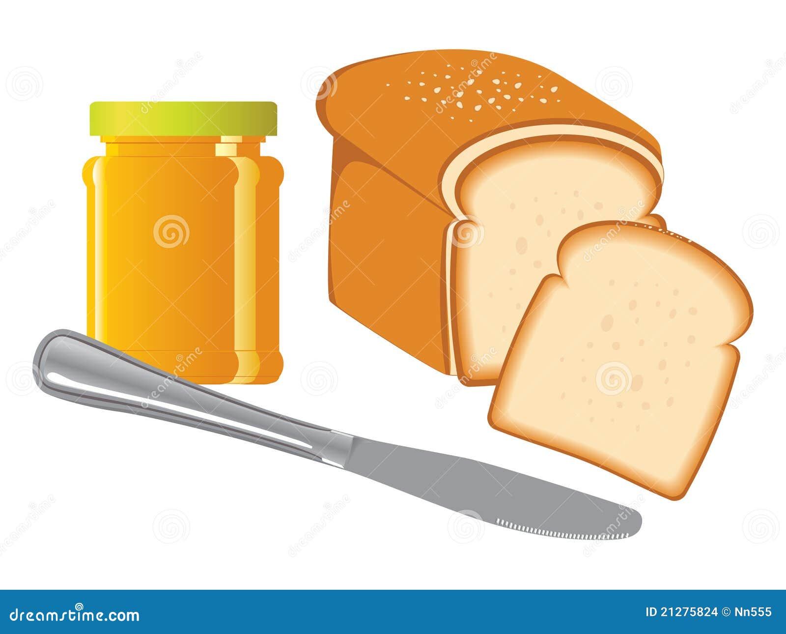jam jar, bread & knife