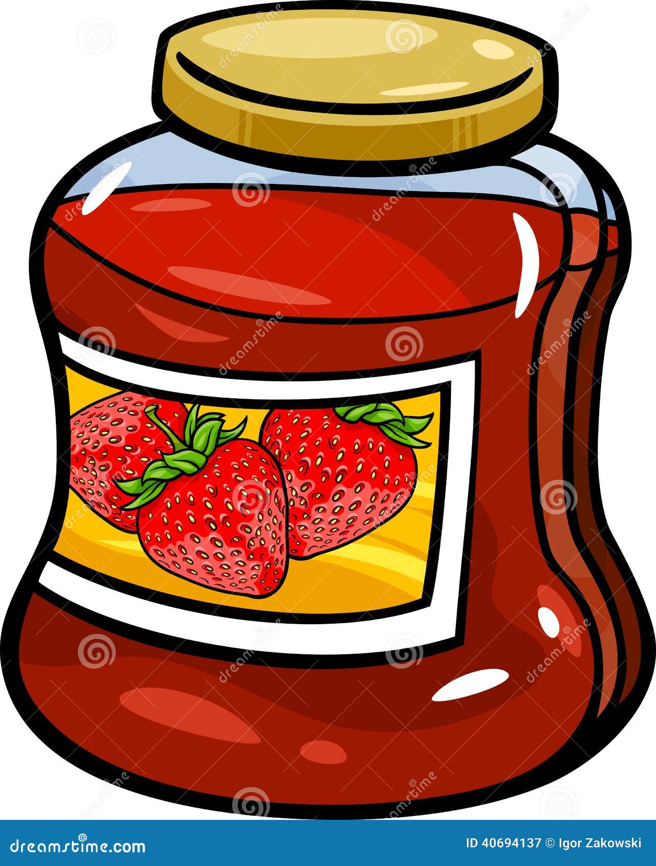 Jam In Jar Cartoon Illustration Stock Vector 