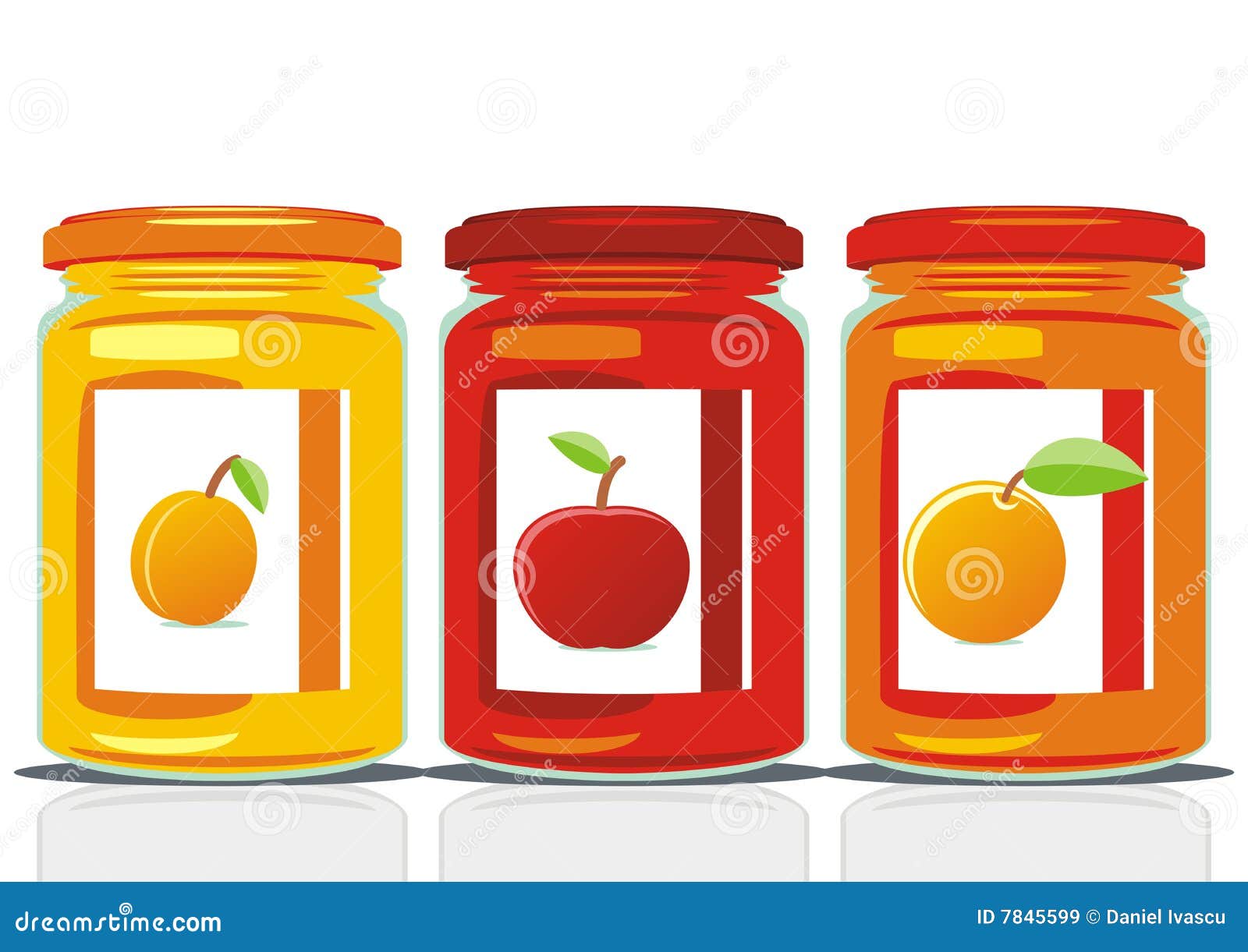 Jam jars stock vector. Illustration of apple, object, isolated 7845599