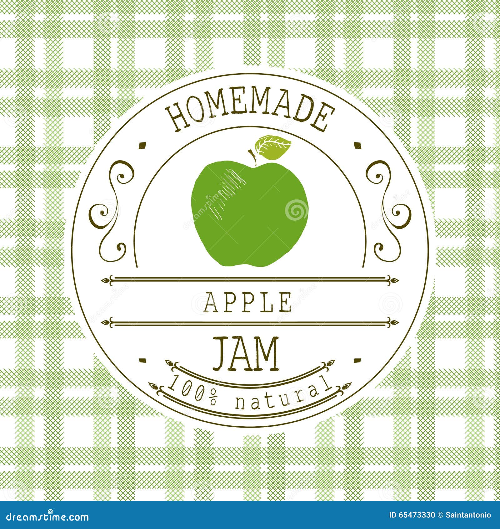 Jam Label Design Template. For Apple Dessert Product With 