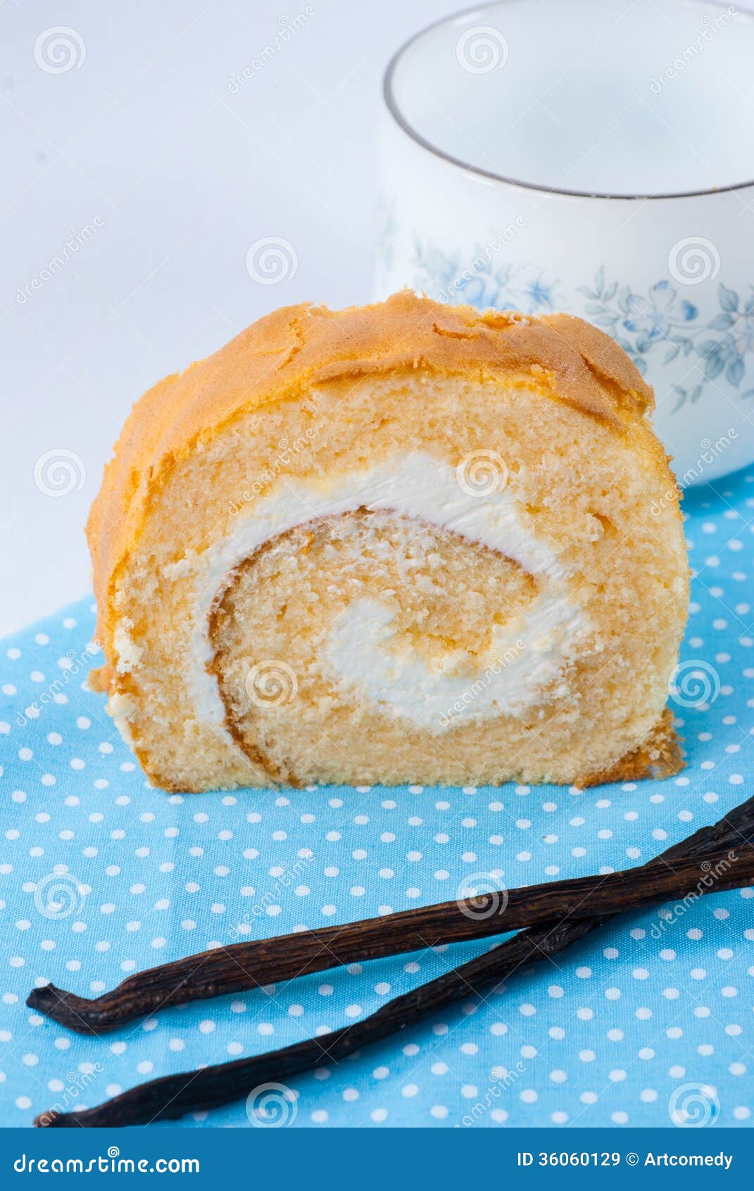 Jam roll cake stock image. Image of icing, dessert, fresh 36060129