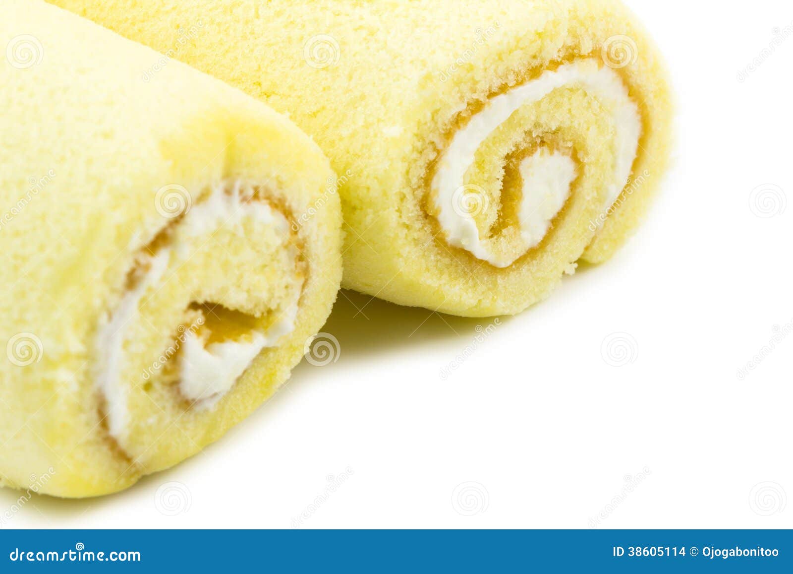 Jam Roll Cake with Cream Isolated Stock Photo Image of rolled