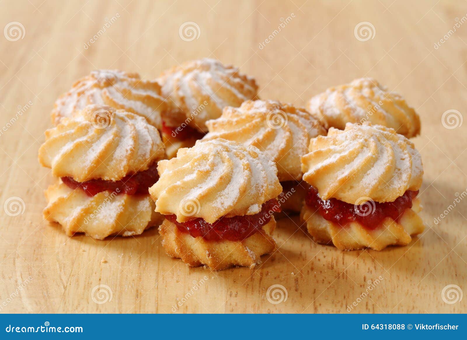 Jam sandwich cookies stock photo. Image of confectionery 64318088